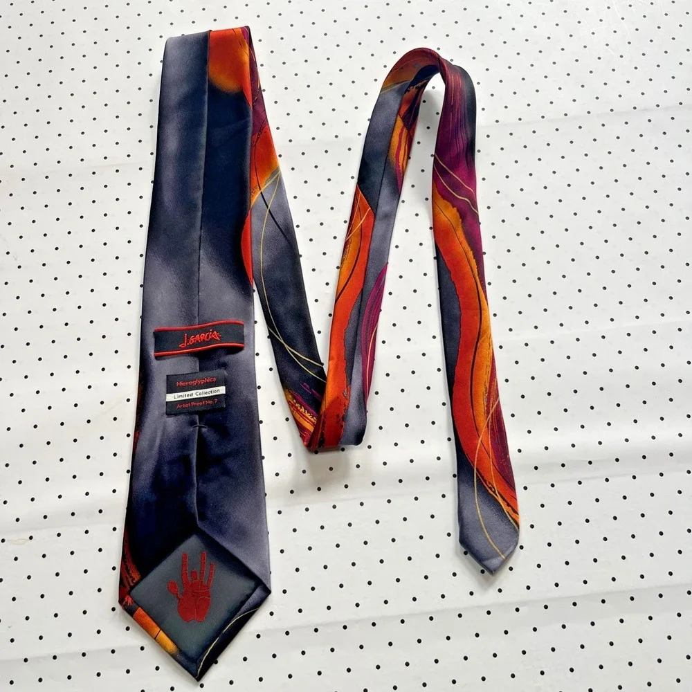 J Garcia Hieroglyphics Artist Proof No 7 Silk Necktie Jerry Garcia Art‎ Tie